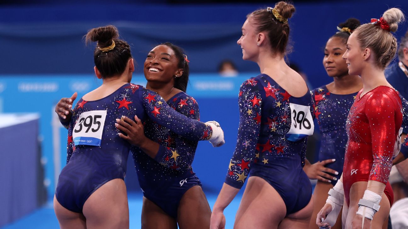 Here's who joins Simone Biles in finals after U.S. women's gymnastics team  competes against itself - ESPN