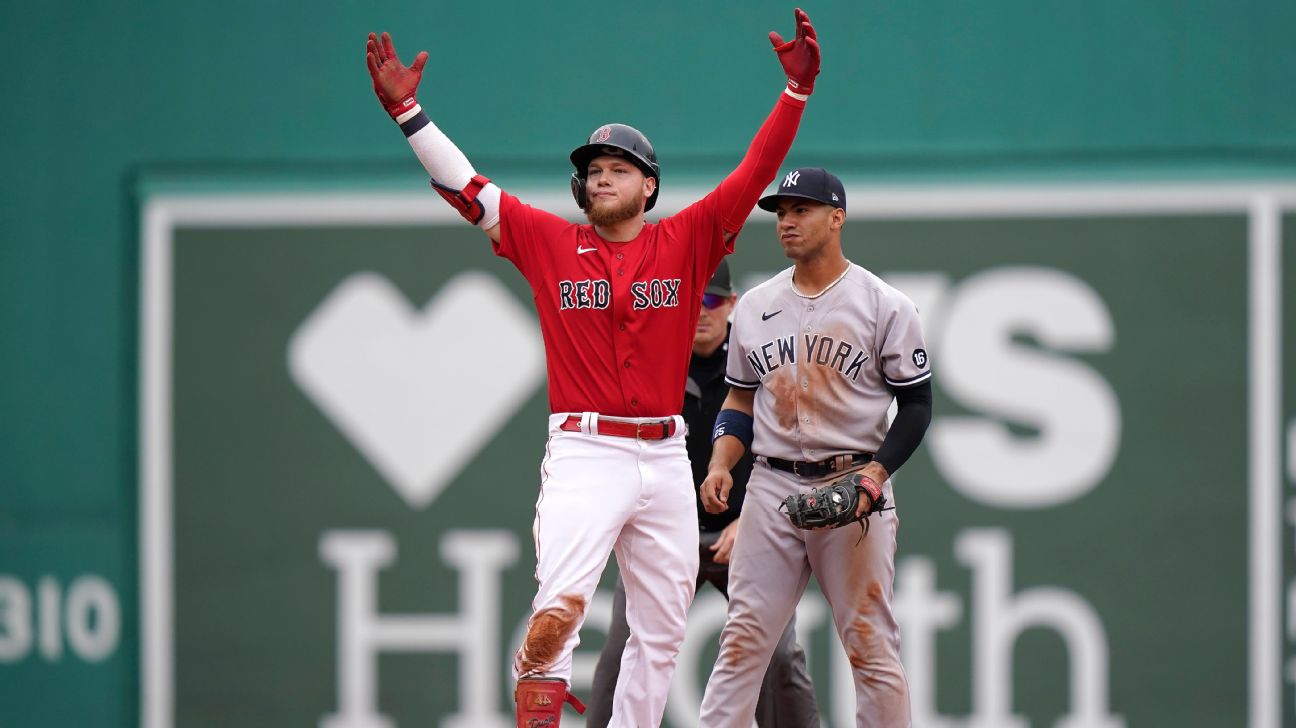 Alex Verdugo #99 Boston Red Sox at New York Yankees September 23, 2022, 2  for 4, 3 Run Home Run, Size 44