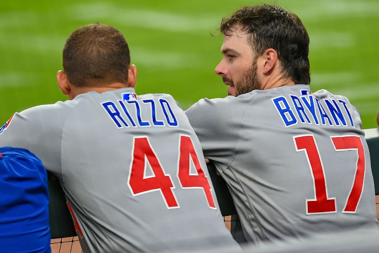 Rizzo, Bryant not in Cubs lineup amid trade buzz
