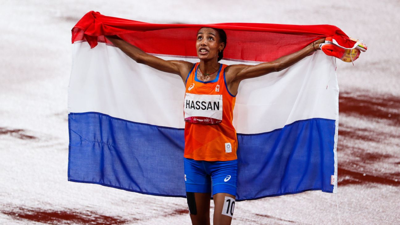 Gudaf Tsegay wins 10,000-meter gold after Sifan Hassan stumbles