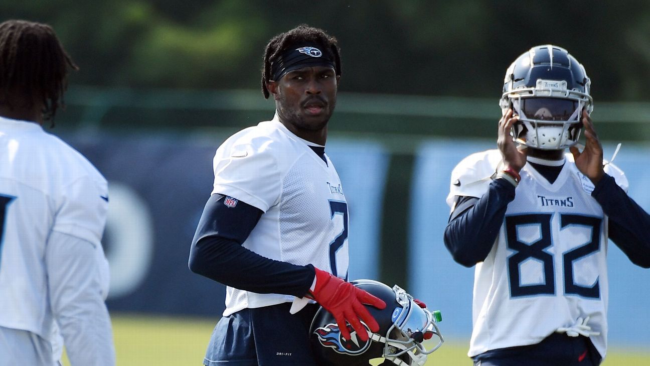 Julio Jones gets his brand New Jersey number with Tennessee Titans