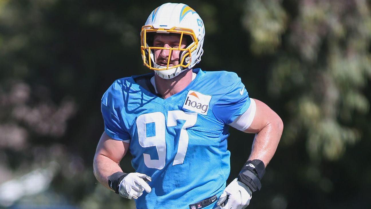 Chargers' Joey Bosa practices for first time since groin surgery