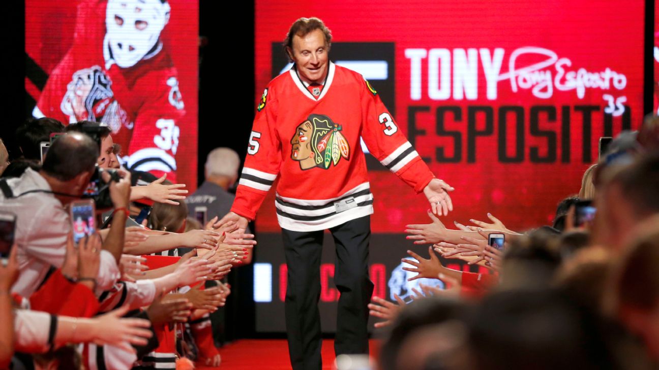 Tony Esposito Signed Autographed Red Hockey Jersey JSA Chicago Blackhawks  Great