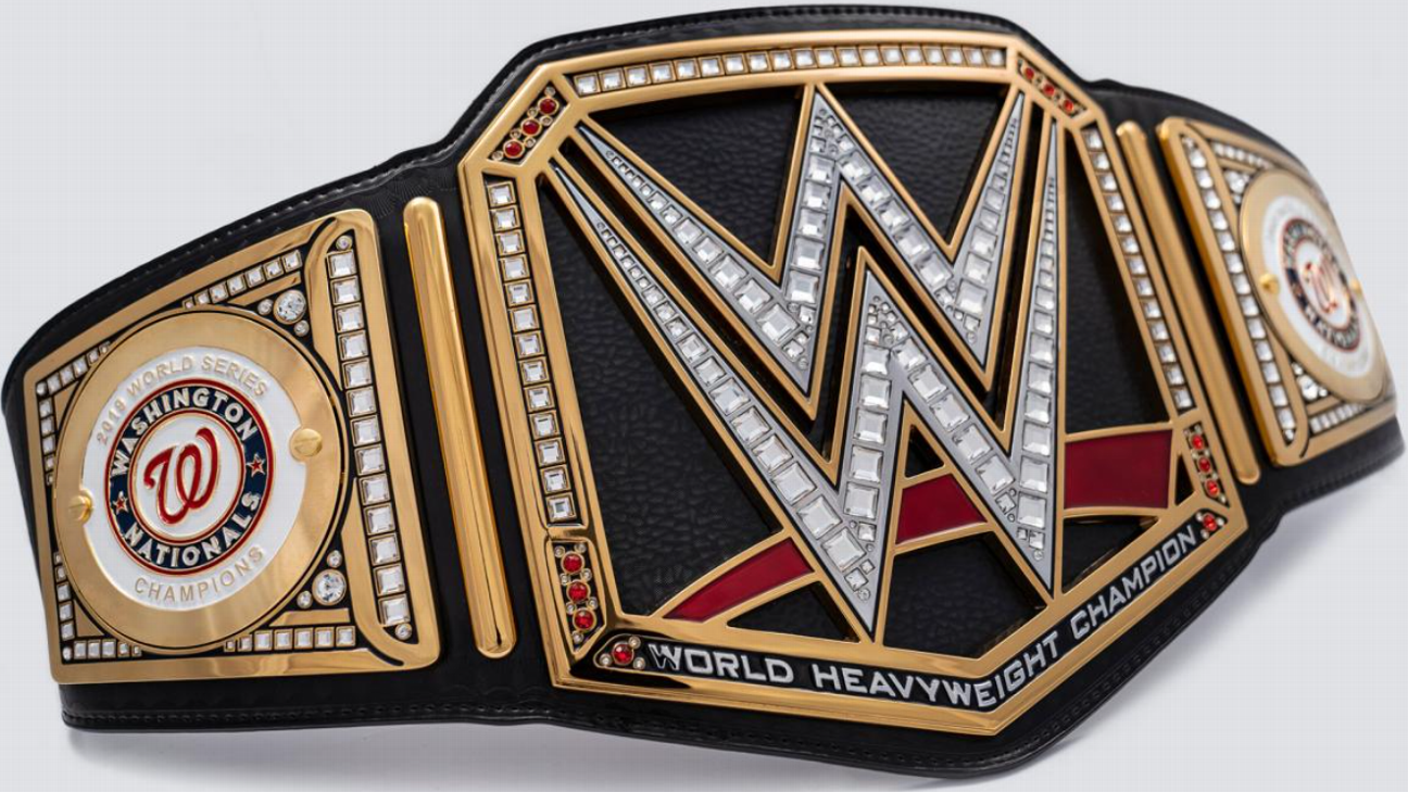 vertaling Gevangenisstraf verf When WWE meets MLB -- Team-inspired WWE Championship title replicas to  launch in 2022 - ESPN