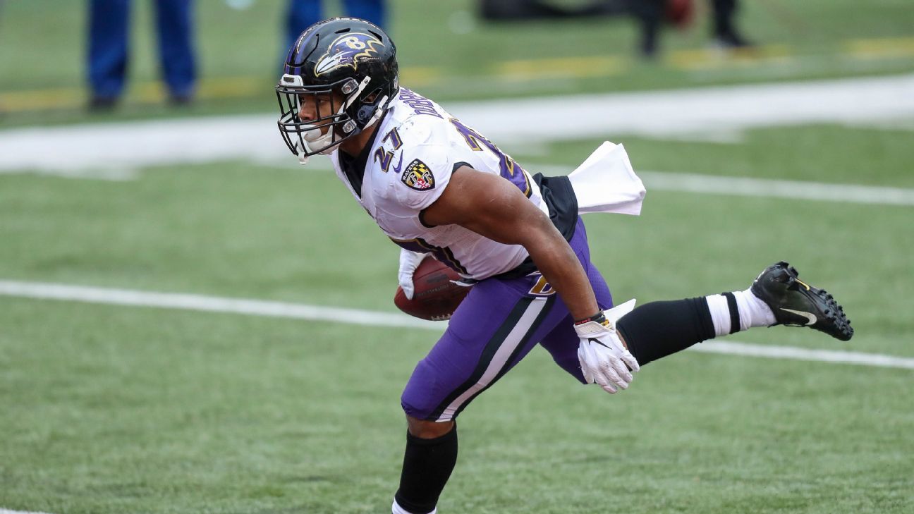 Dobbins rounding into form as Ravens lean on running game