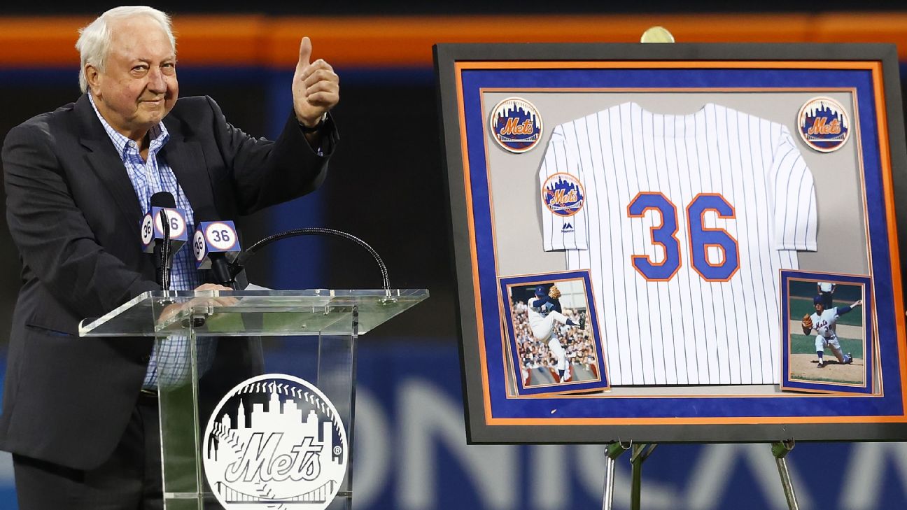 Thrilled to be 'joining a great crew,' Jerry Koosman, 78, has jersey  retired by New York Mets - ESPN