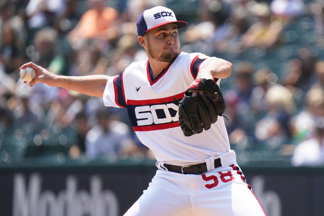 Declan Cronin of the Chicago White Sox throws a pitch on his MLB