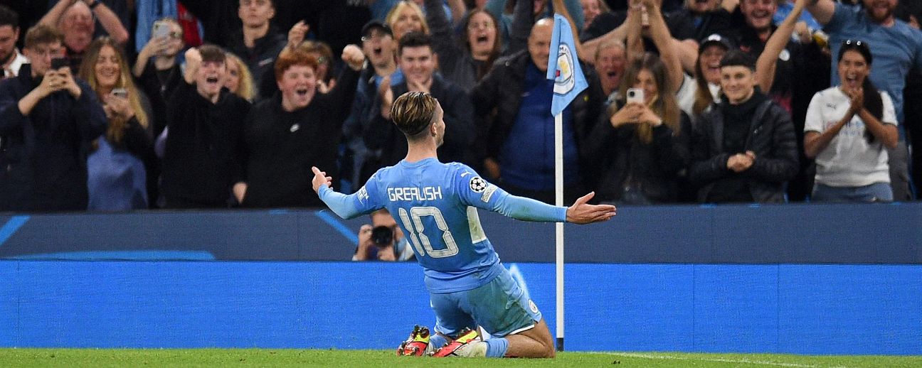 City Stadium, Manchester, UK. 15th Sep, 2021. UEFA Champions League  football, Manchester City versus Leipzig; Christopher Nkunku of RB Leipzig  celebrates after scoring his third goal for RB Leipzig in the 73rd