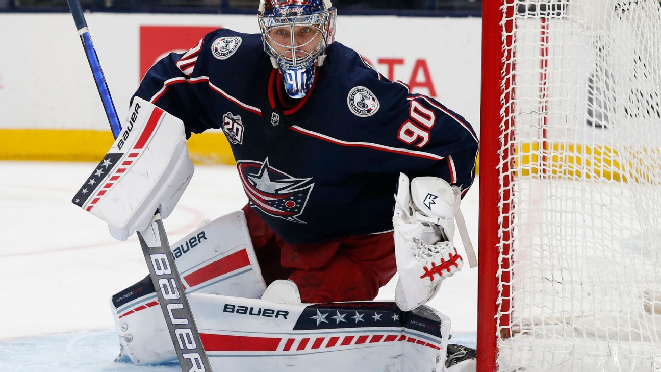 Columbus Blue Jackets' Elvis Merzlikins asks reporters to temporarily  'leave me alone