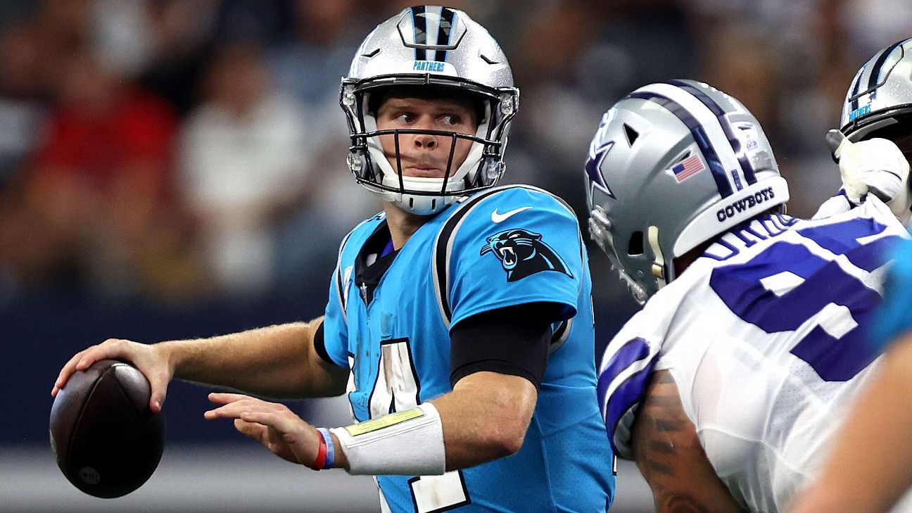 Panthers Make Sam Darnold Helment with Logo He Drew