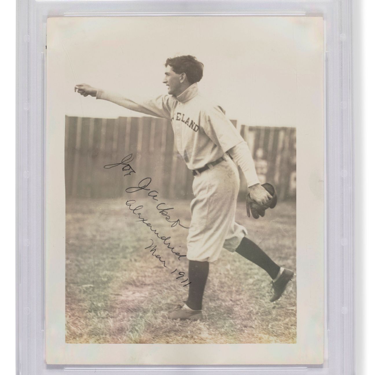 Autographed 'Shoeless' Joe Jackson photograph from 1911 sells for