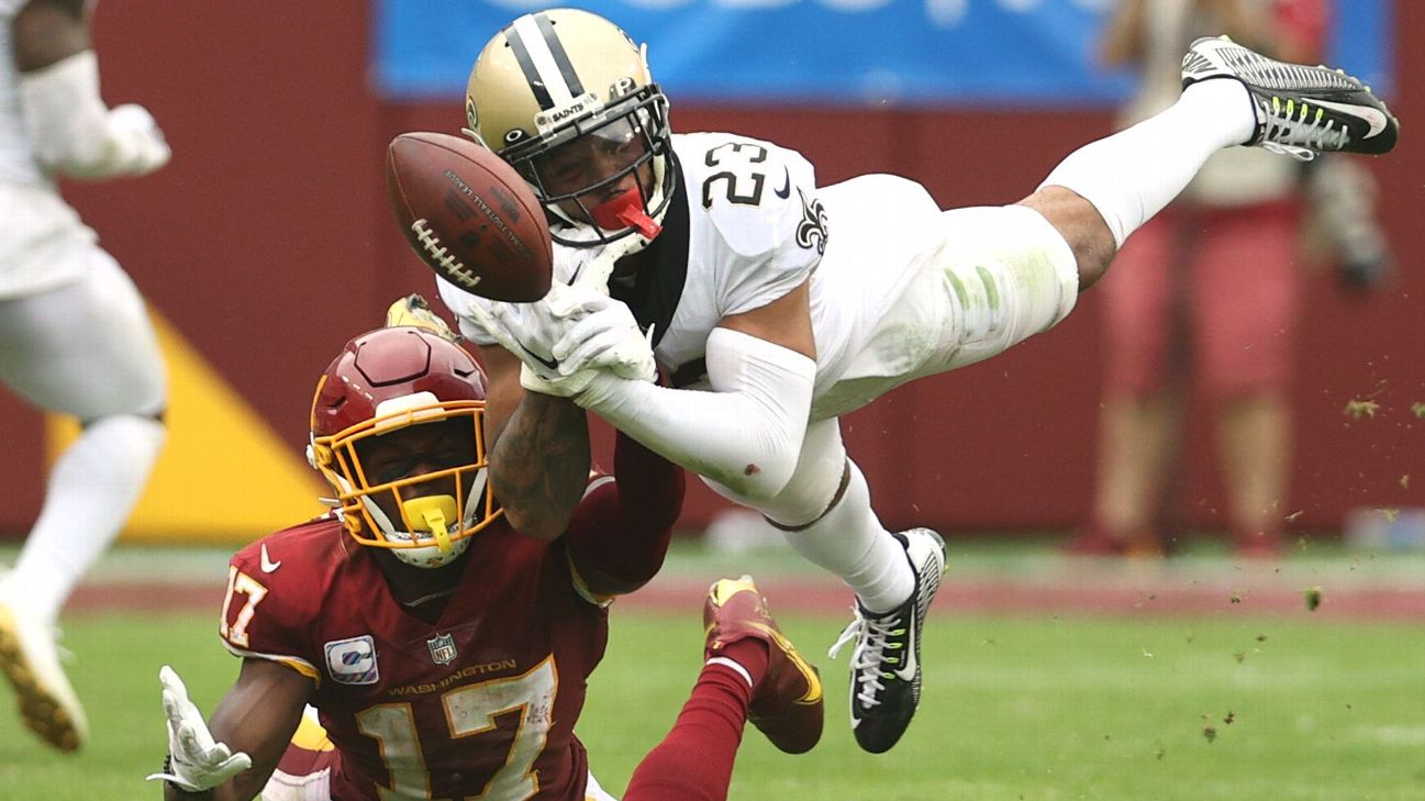 New Orleans Saints cornerback Marshon Lattimore performing to the