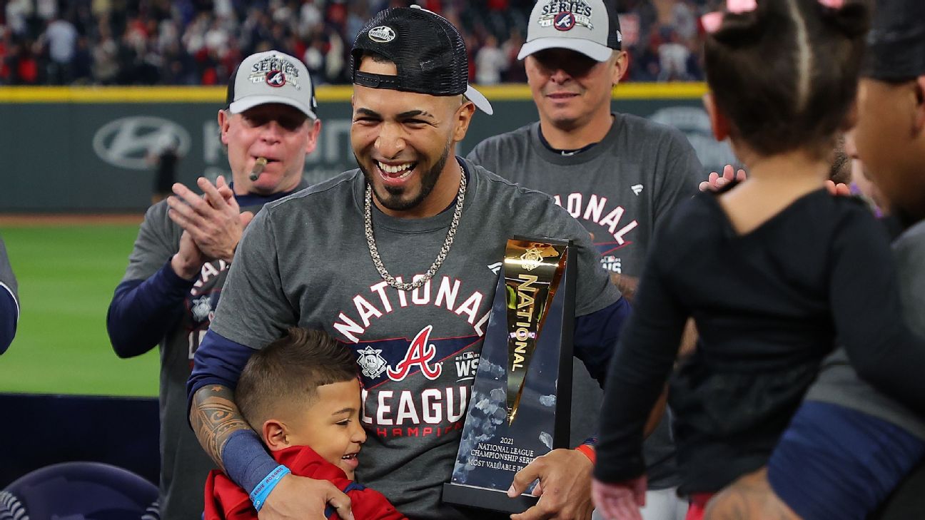 2021 MLB playoffs NLCS MVP Eddie Rosario helps send Braves to first