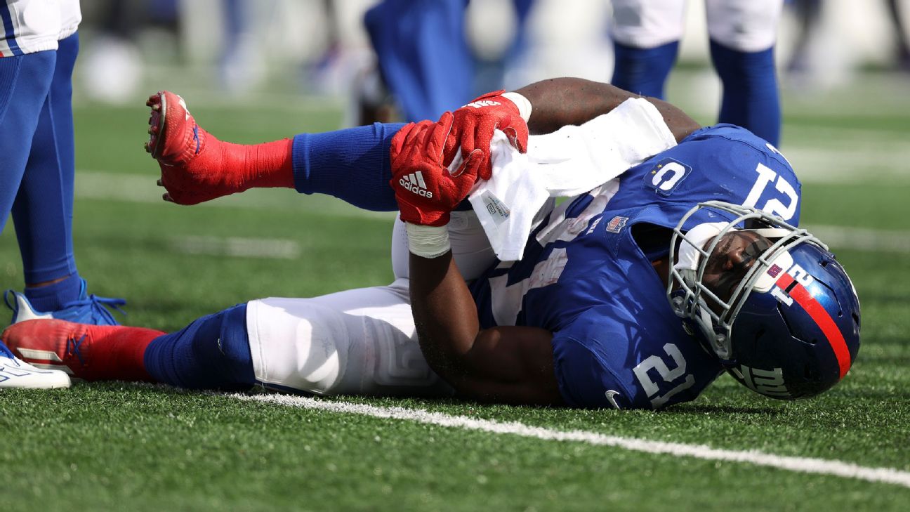 New York Giants lose safety Jabrill Peppers for rest of season to ruptured  ACL, high ankle sprain - ABC7 New York