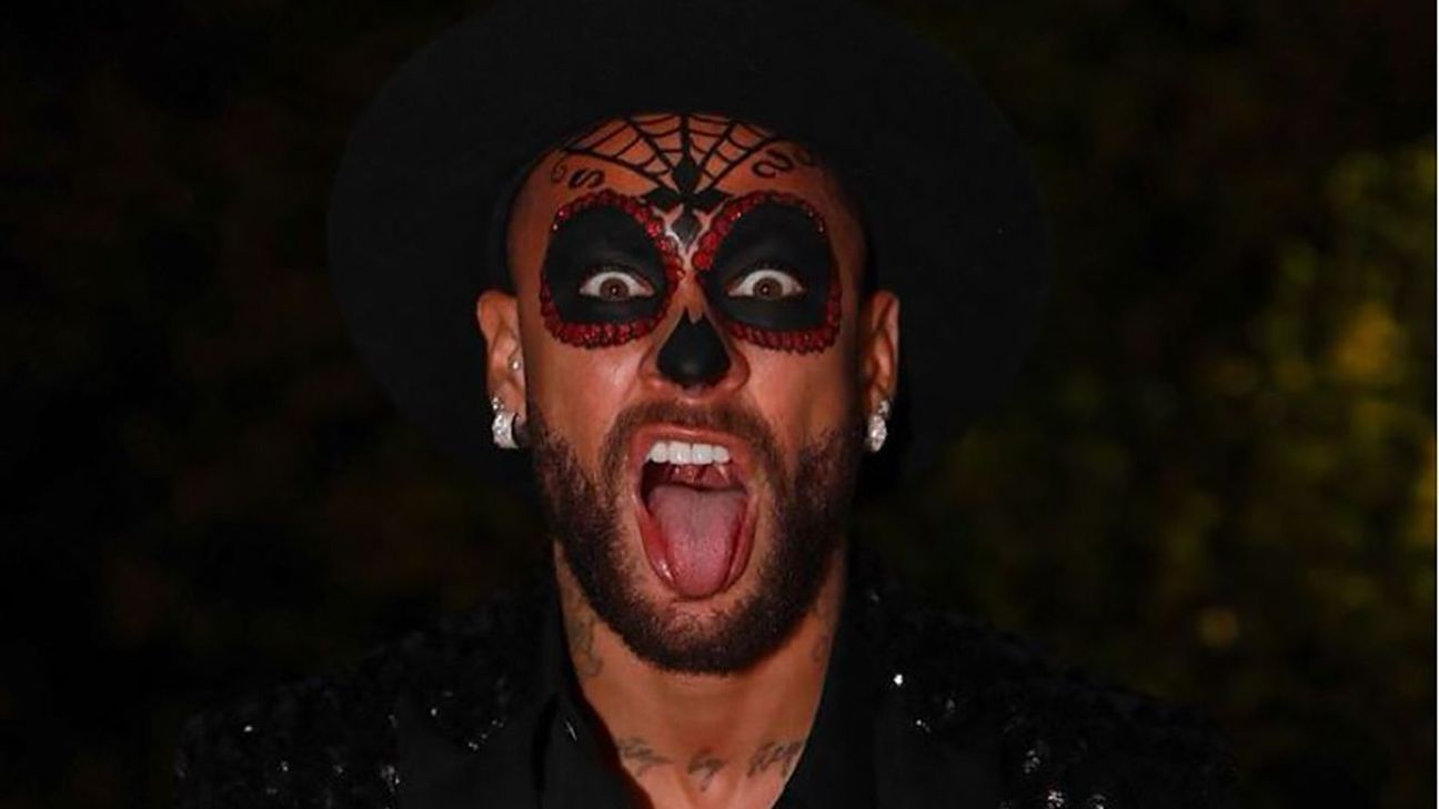 Such a Joker! Neymar shows off his Halloween costume