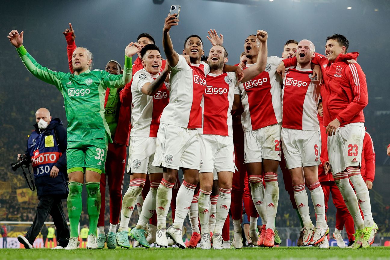 Ajax's Kasper Dolberg controls the ball during the Champions League  semifinal second leg soccer match between Ajax and Tottenham Hotspur at the  Johan Cruyff ArenA in Amsterdam, Netherlands, Thursday, May 9, 2019. (