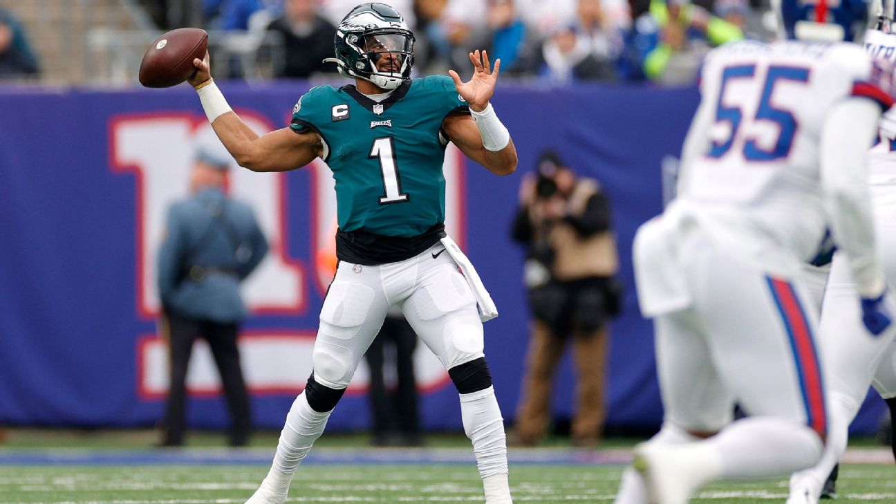 Philadelphia Eagles quarterback Jalen Hurts says he's ready to play Sunday  vs. Jets despite dealing with ankle sprain - ESPN