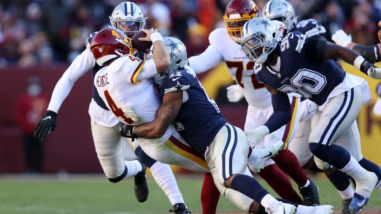 Dallas Cowboys defensive end Randy Gregory (94) rushes during an NFL  football game against the Denver Broncos, Sunday, Nov. 7, 2021, in  Arlington, Texas. (AP Photo/Matt Patterson Stock Photo - Alamy