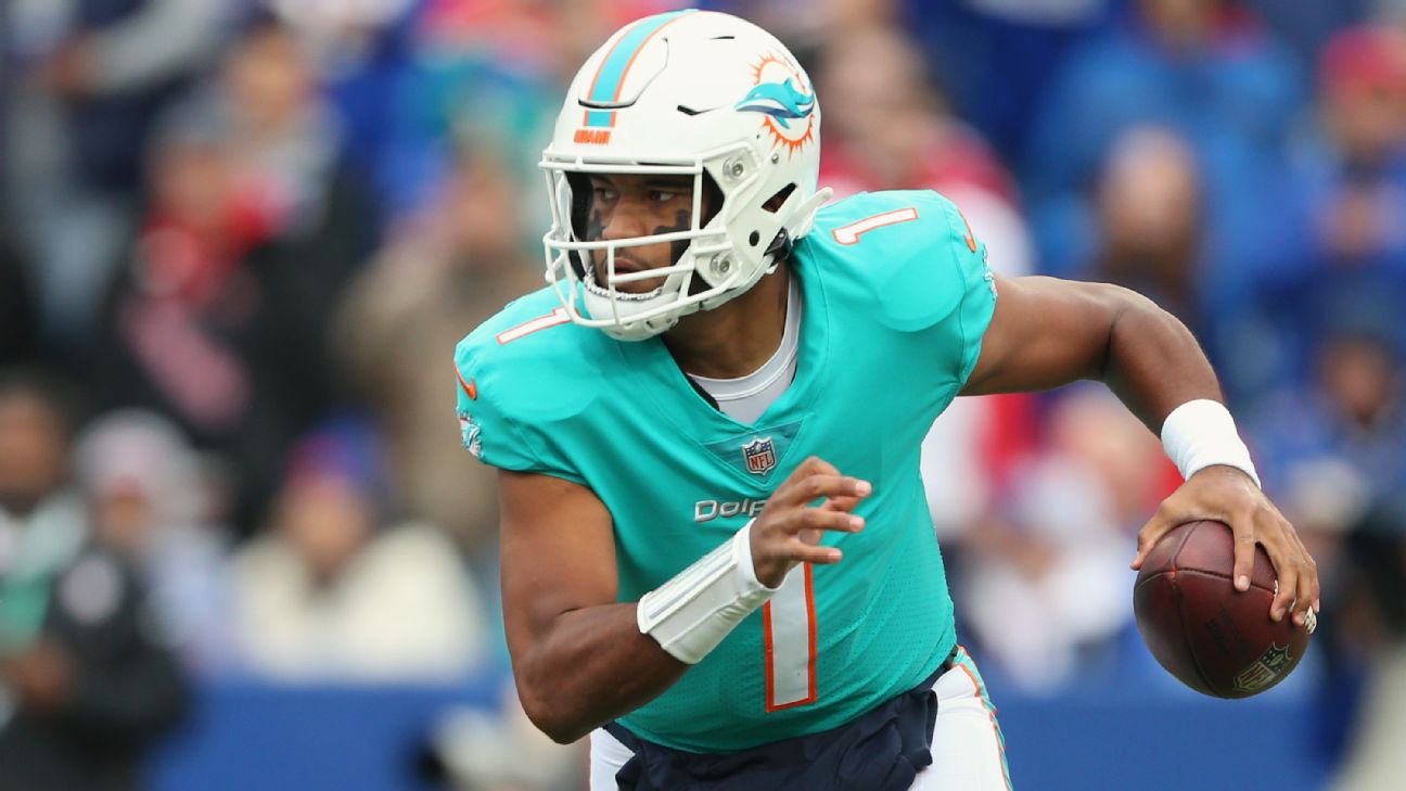 Tagovailoa out again with Dolphins' playoff hopes teetering