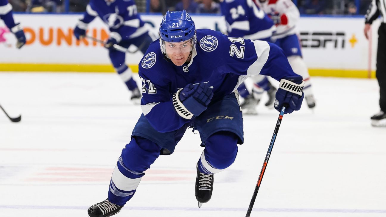 Brayden Point Tampa Bay Lightning Unsigned 2021 Stanley Cup Champions Raising Photograph