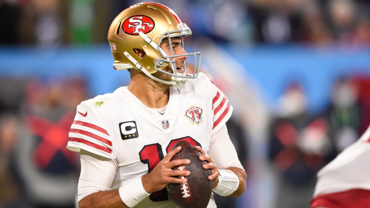 ESPN QB Confidence Index: 49ers, Jimmy Garoppolo come in at No. 22
