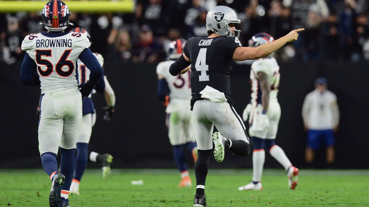 ESPN likes the Las Vegas Raiders to make the playoffs early