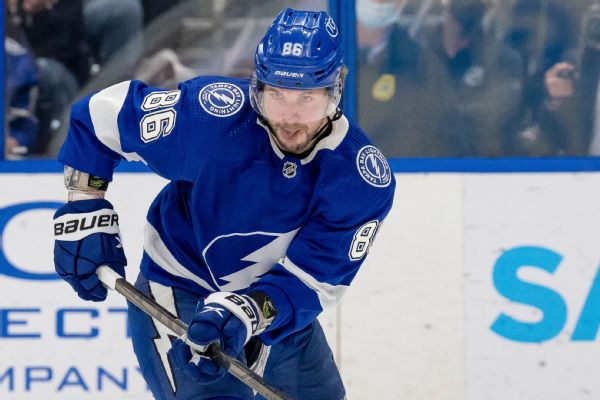 Lightning's Kucherov in, Point out for Game 4