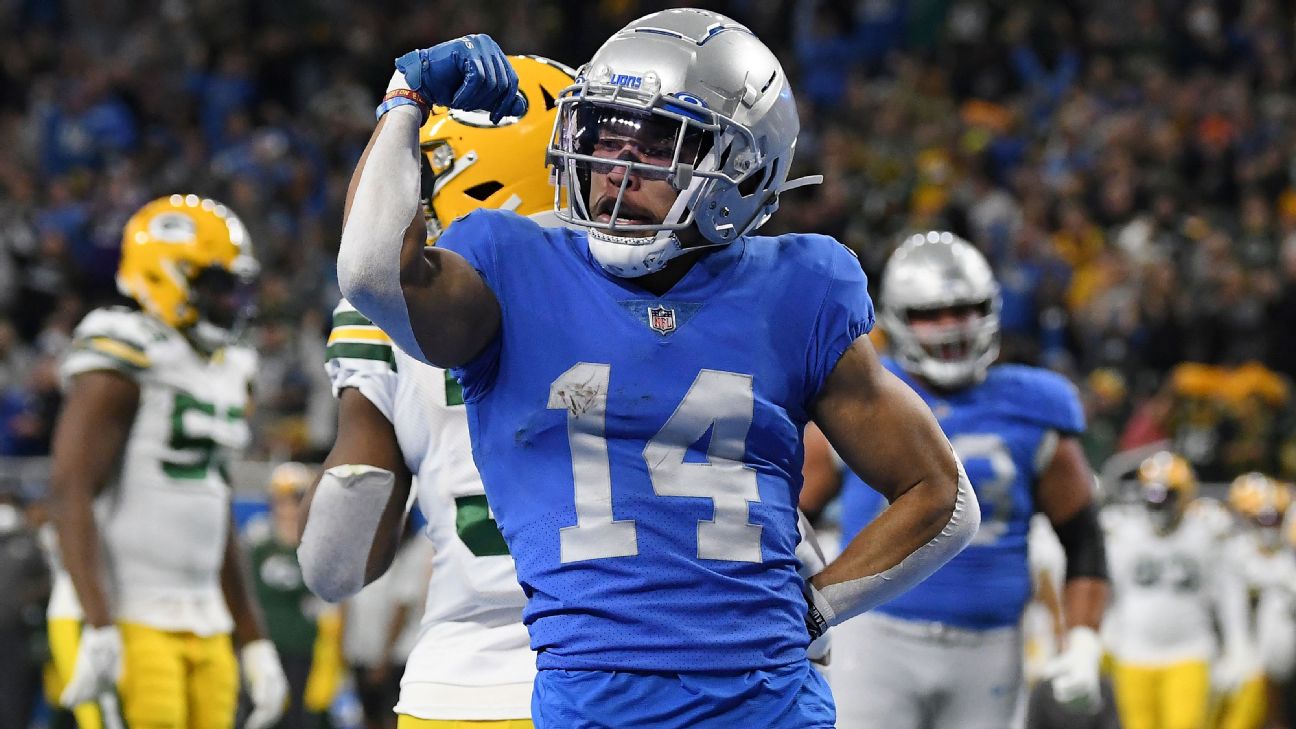 Better than gold': Lions rookie Amon-Ra St. Brown finishes breakout season  with record haul - ESPN - Detroit Lions Blog- ESPN