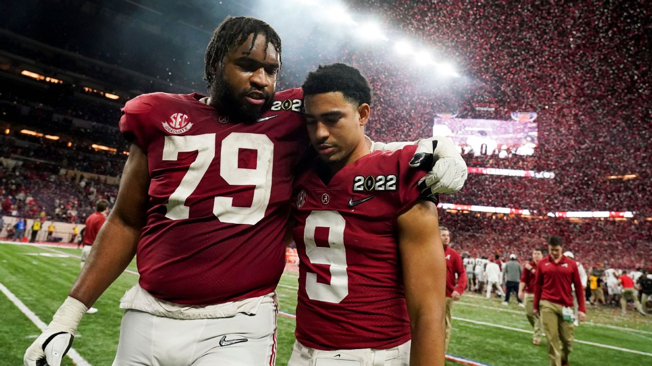 Alabama players react after losing to Clemson