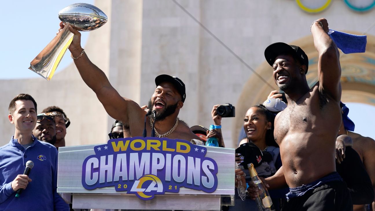 Los Angeles Rams DT Aaron Donald hints at return during Super Bowl