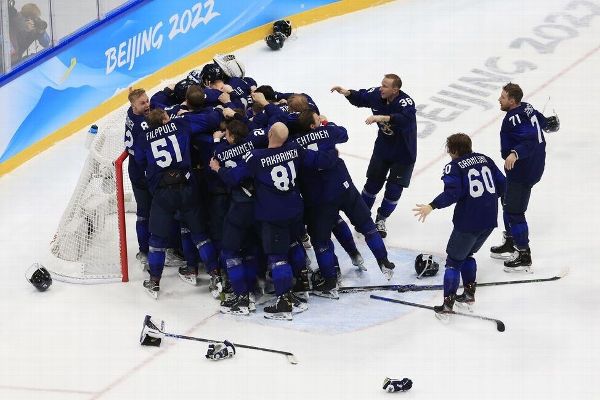 Finland wins first Olympic men's ice hockey gold