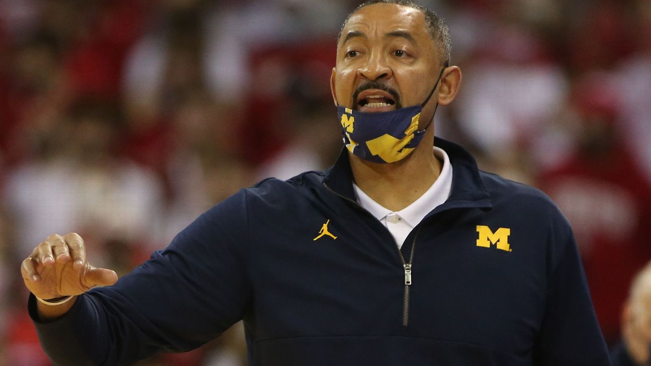 Michigan men's basketball coach Juwan Howard suspended for rest of  Wolverines' regular season after postgame altercation at Wisconsin