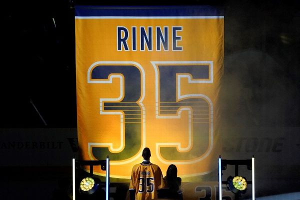 Rinne's No. 35 becomes first in rafters for Preds
