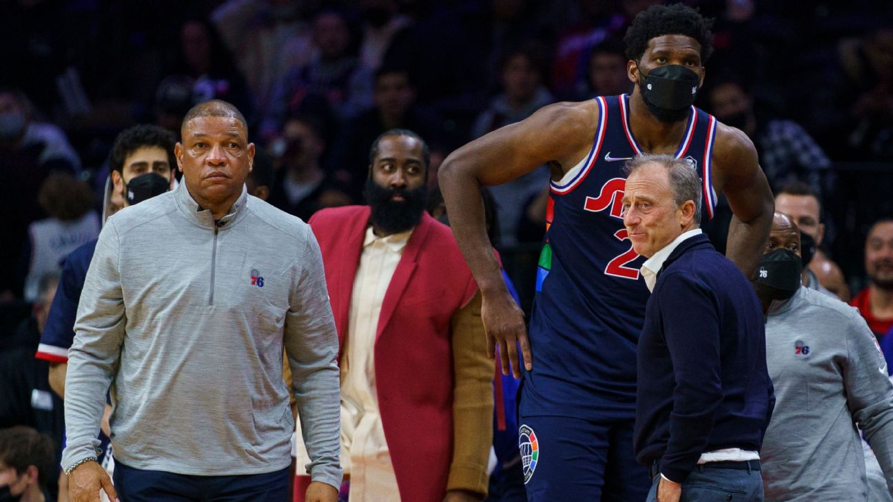 The most wide open I've ever been in my career': The James Harden-Joel  Embiid duo is all smiles after blowout debut win - ESPN