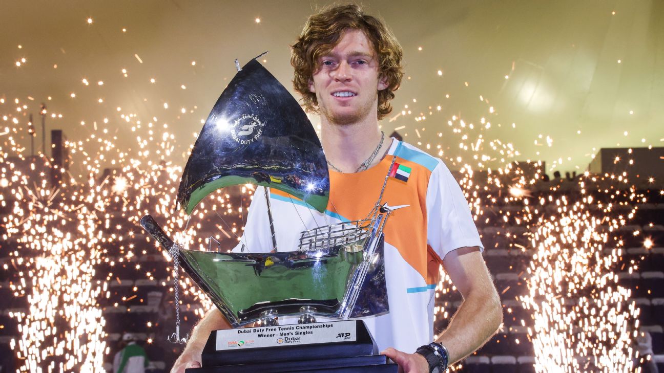 Rublev beats Vesely in Dubai for 10th title and 2nd in week