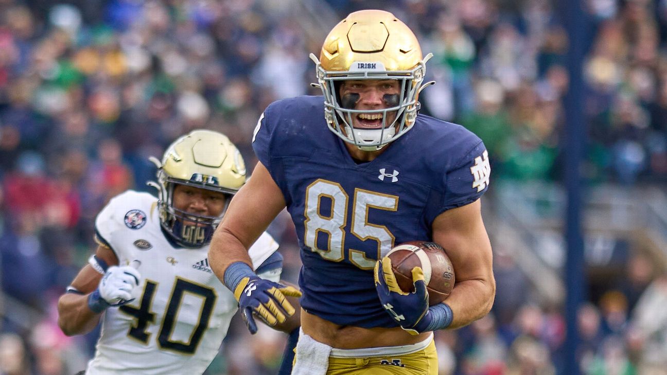 Former Notre Dame tight end George Takacs has transferred to Boston ...