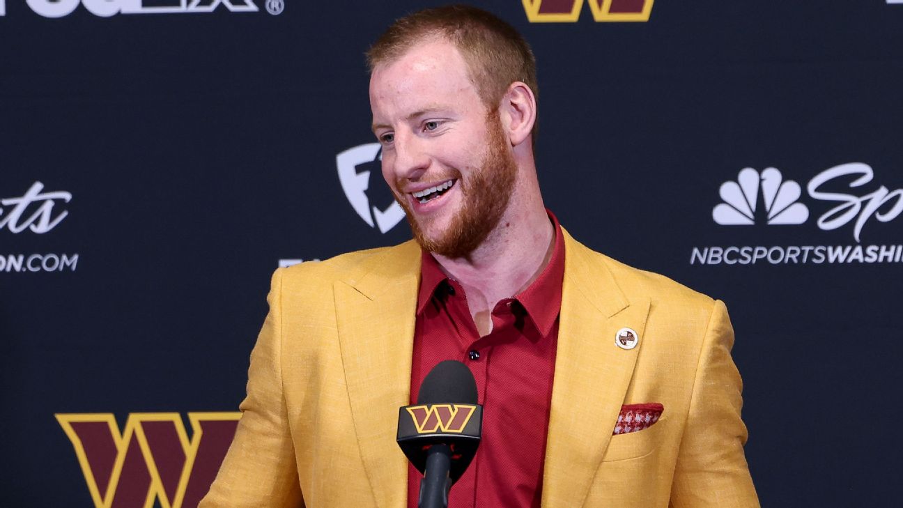 Washington Commanders trading for QB Carson Wentz, ESPN reports