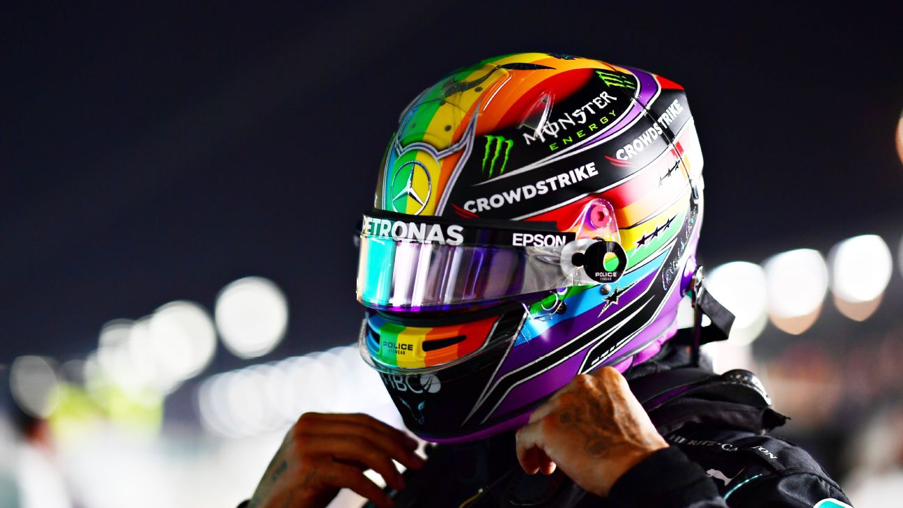 Lewis Hamilton competirá en Arabia Saudita con su casco en apoyo a la comunidad LGBT+ - ESPN
