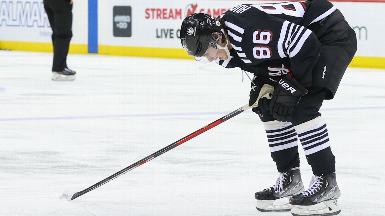 New Jersey Devils' Jack Hughes done for season due to knee injury