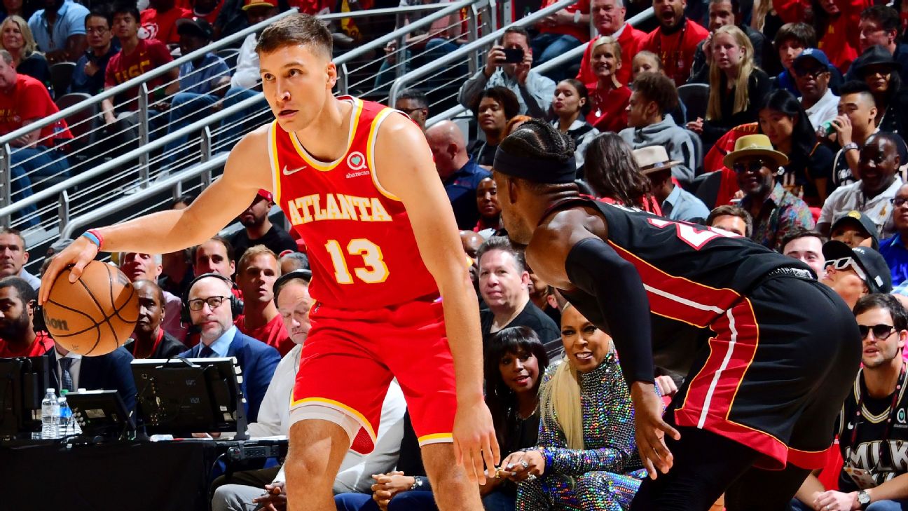 Hawks' Bogdan Bogdanovic out for Game 5 vs. Heat with knee injury