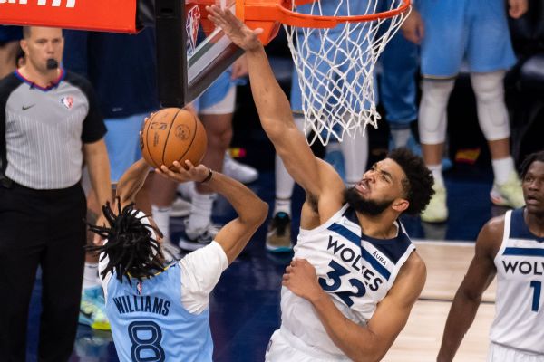 KAT plays with 'rage,' lifts Wolves with 33 in win