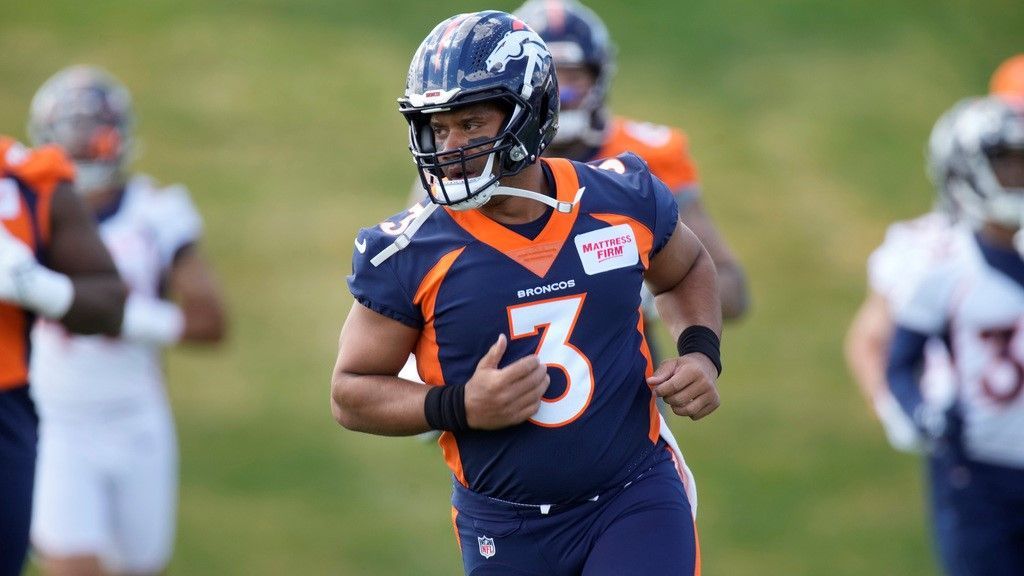 HOT!!! Russell Wilson #3 Denver Broncos Name & Number Navy