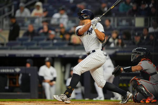 Yanks' Stanton 7th-fastest to reach 350 homers