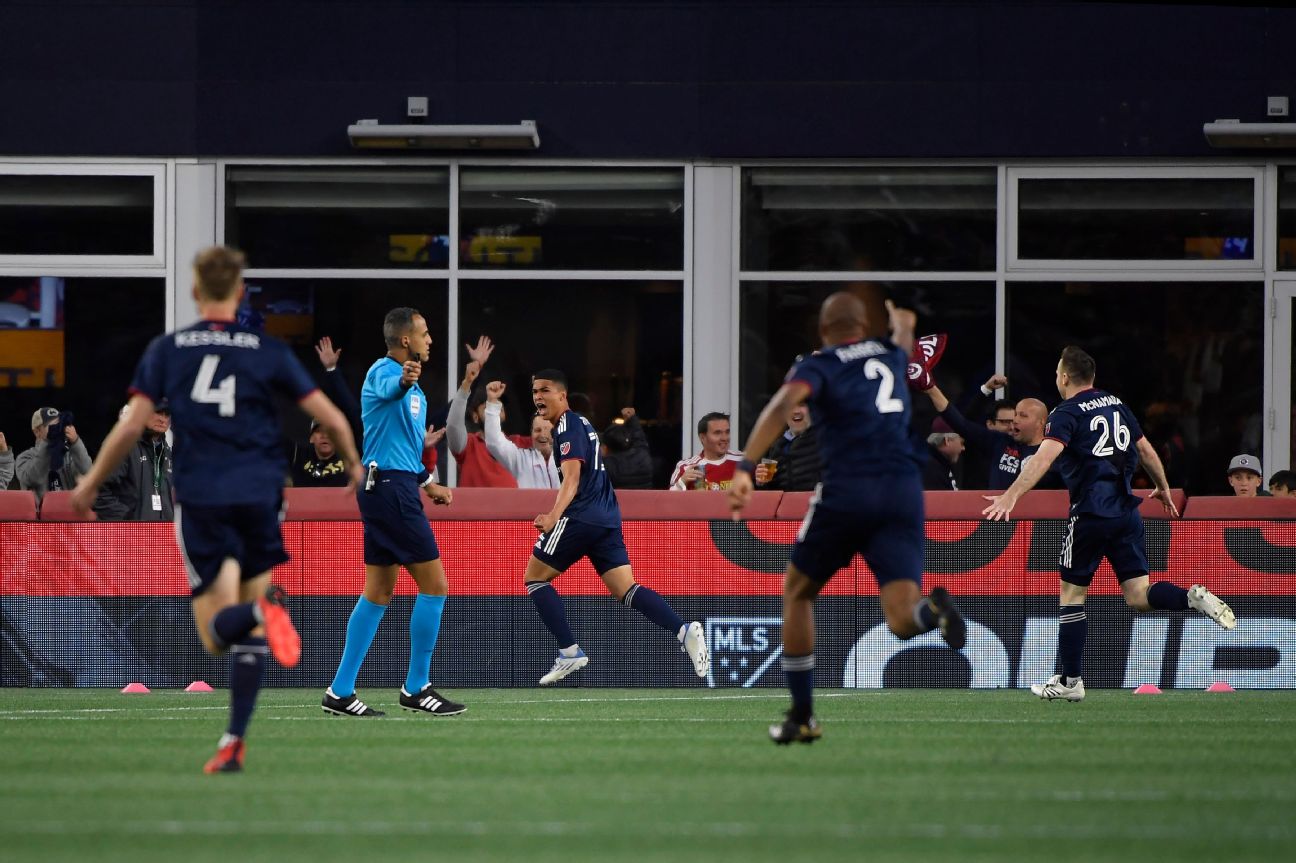 New England Revolution Damian Rivera his first goal against Inter