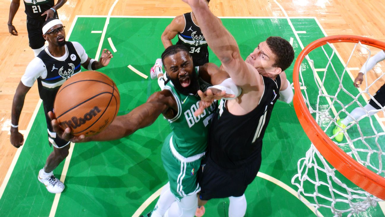 Jaylen Brown leads way as Celtics even series with Bucks