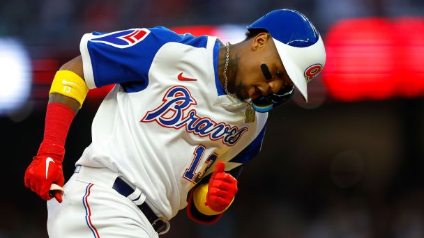 Ronald Acuna Jr. hit an absolutely massive home run while falling down