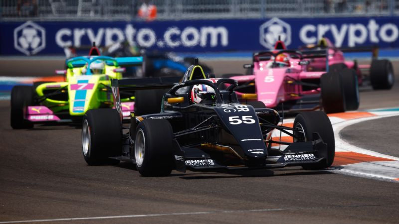 W Series: Chadwick wins opener at Miami GP