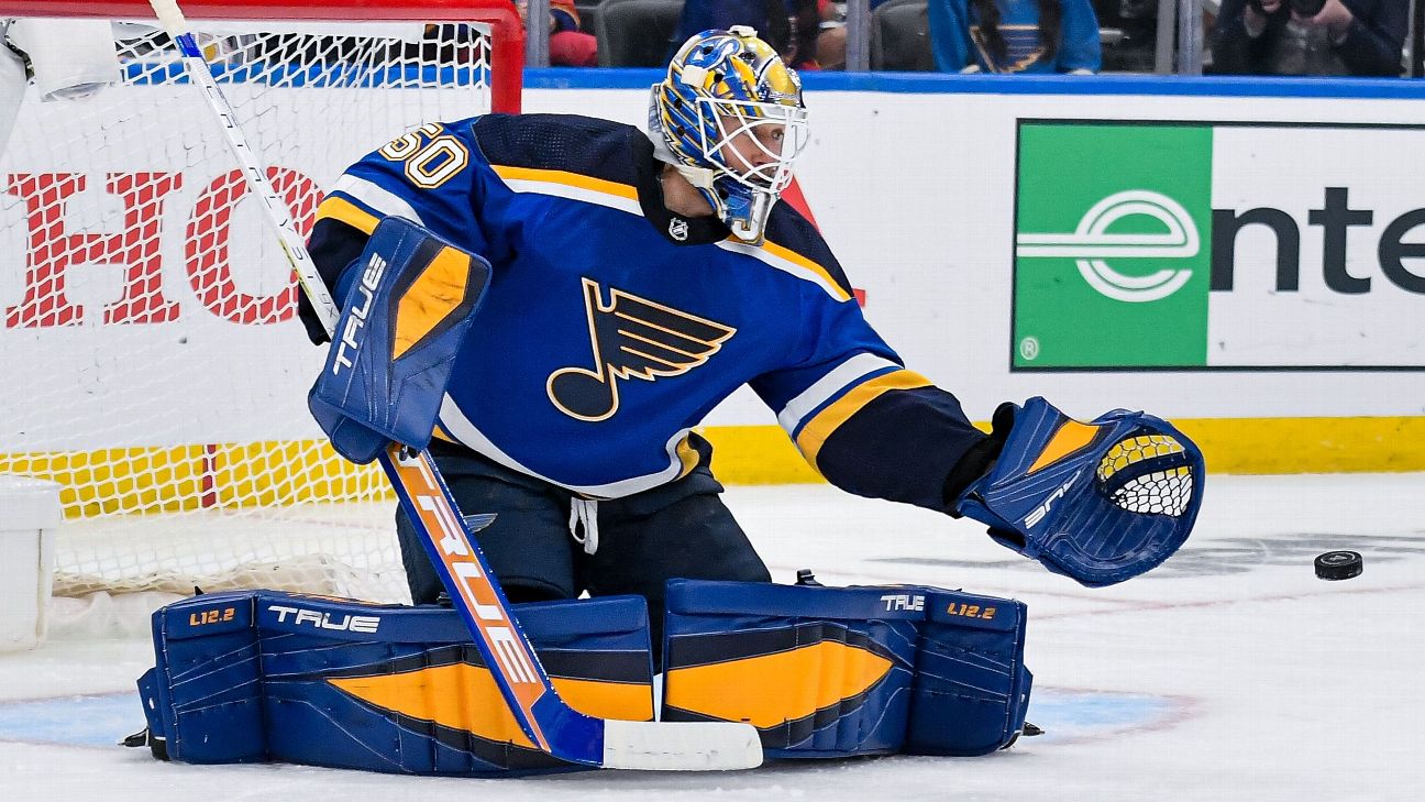 Jordan Binnington, thrilled to be back in net for 'fun moments,' boosts St.  Louis Blues in Game 4 - ESPN