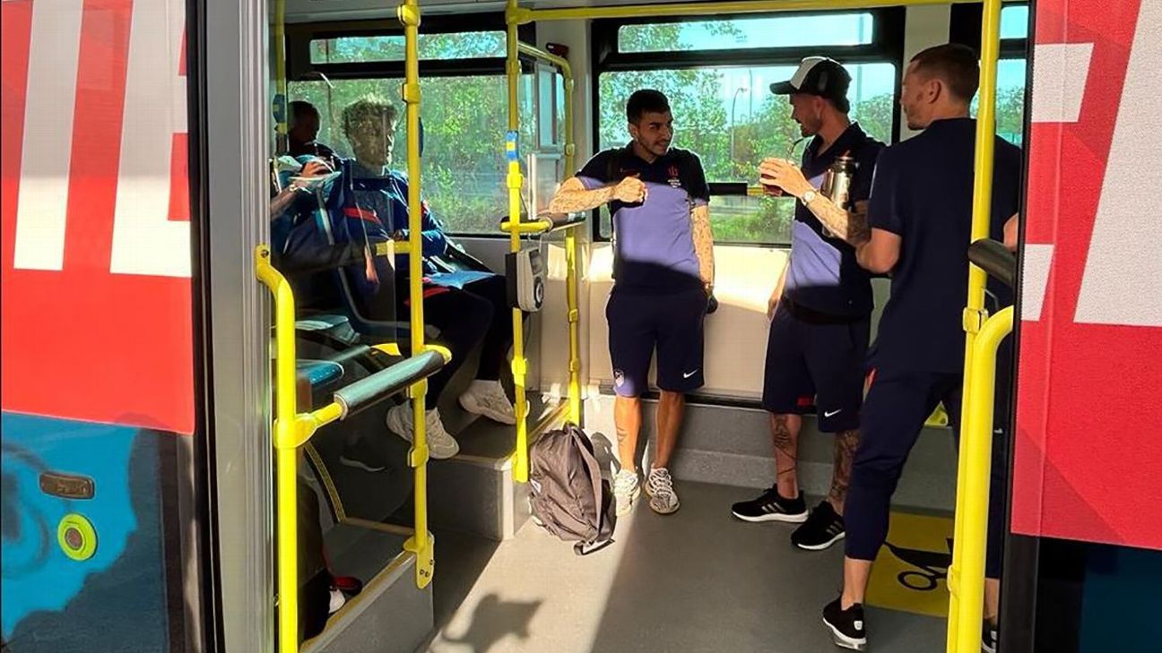 All aboard! Atletico, Real Madrid players travel to derby for LaLiga clash on public buses
