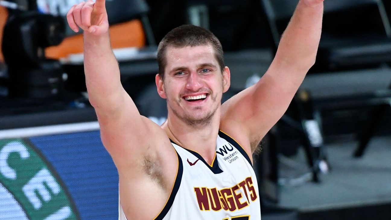 Watch Nikola Jokic's surprised reaction as Denver Nuggets fly to